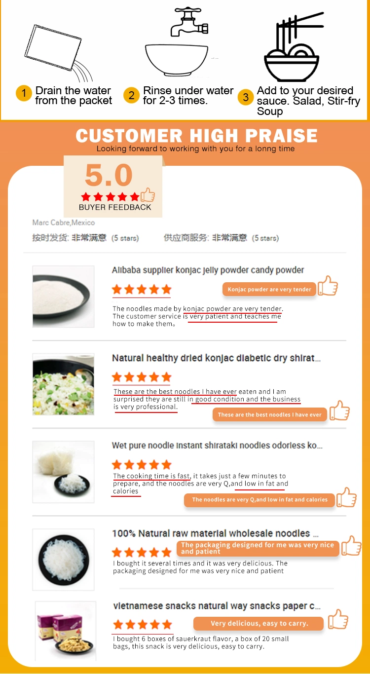 Low Fat Shirataki High Dietary Fiber Shirataki Rice Dry Konjac Rice