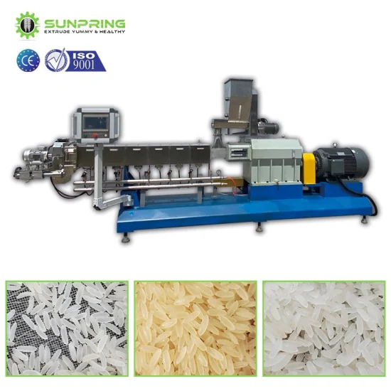 Hochproduktive Produktionslinie für den künstlichen Reisprozess + Extruder für die Verarbeitungsmaschine für künstlichen Reis für die Konjac-Herstellung. Extruder für die Konjac-Verarbeitungsmaschine